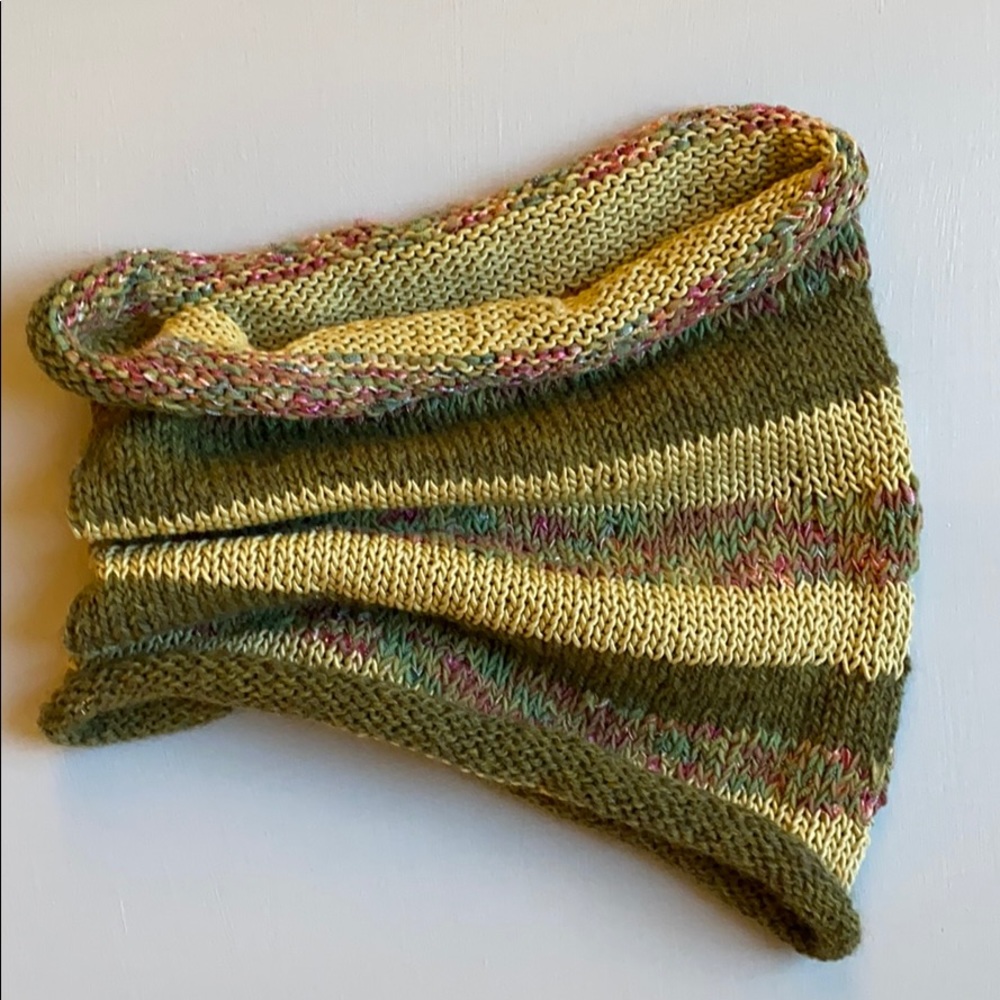 Handknit cotton neck gator